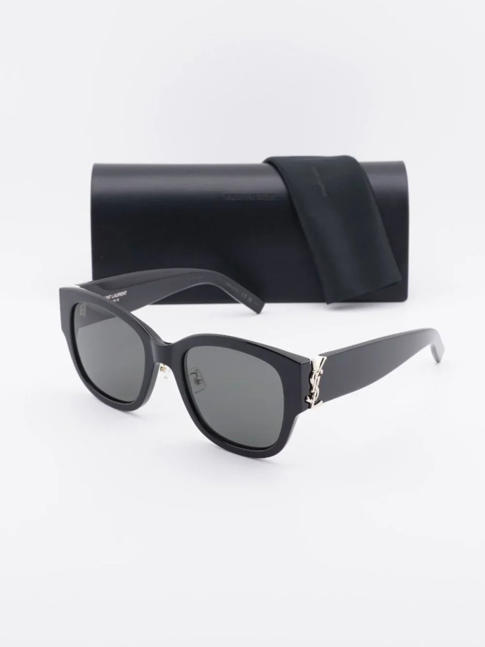 Saint Laurent SLM95/K 001 Square Sunglasses - Black / Grey